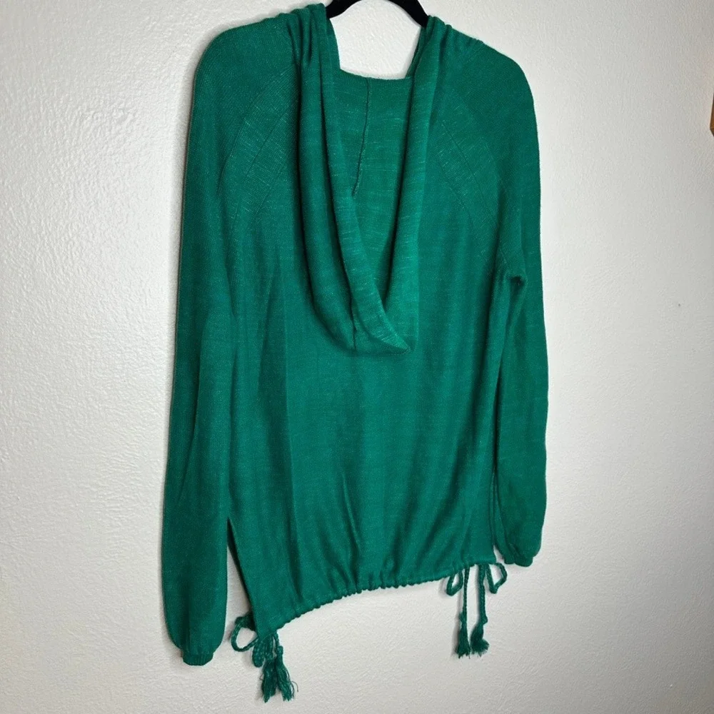 Free People Teal Green Lightweight Drawstring Hoodie‎ Size XS Pullover Sweater